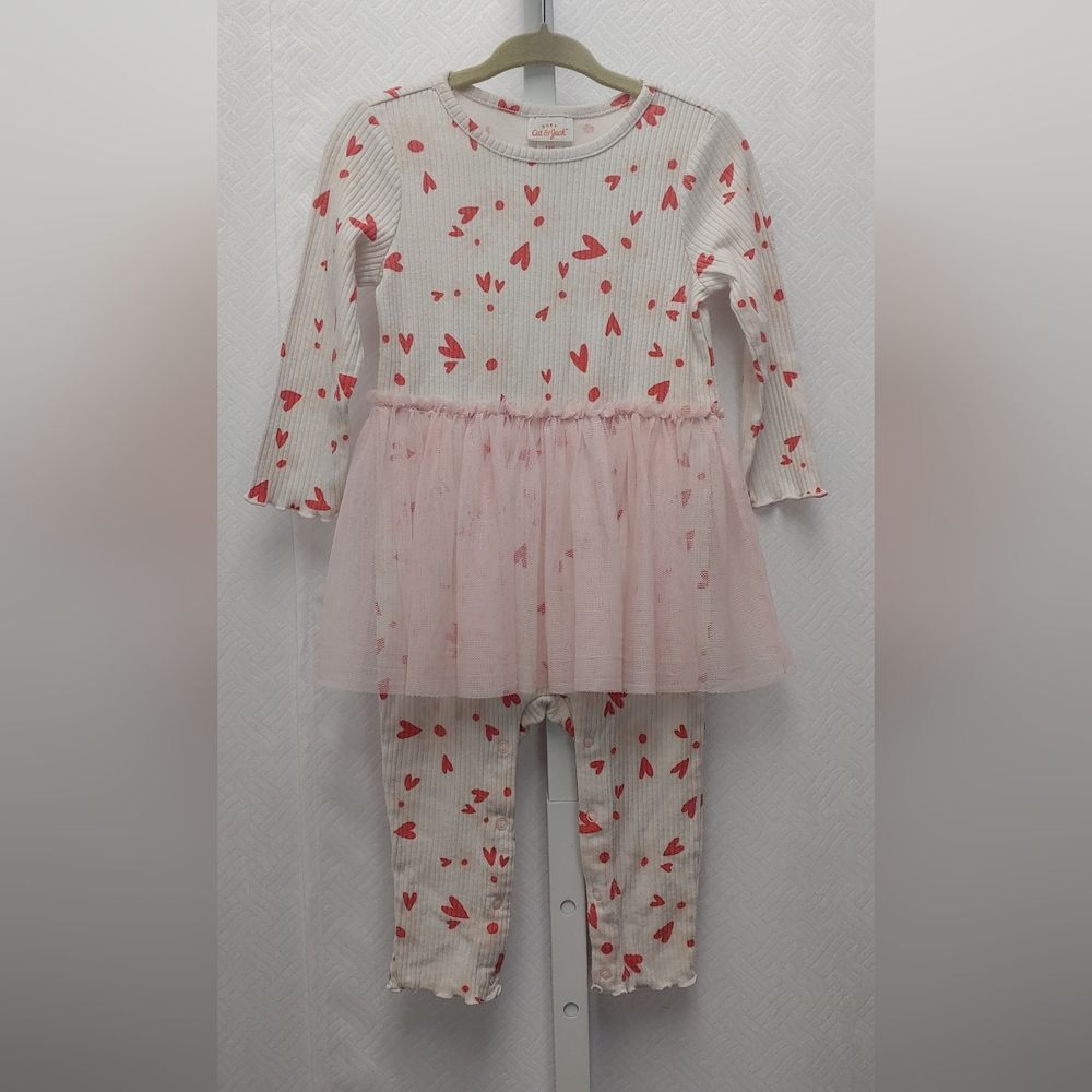 Cat & Jack Tutu Heart Onesie Size 12 M